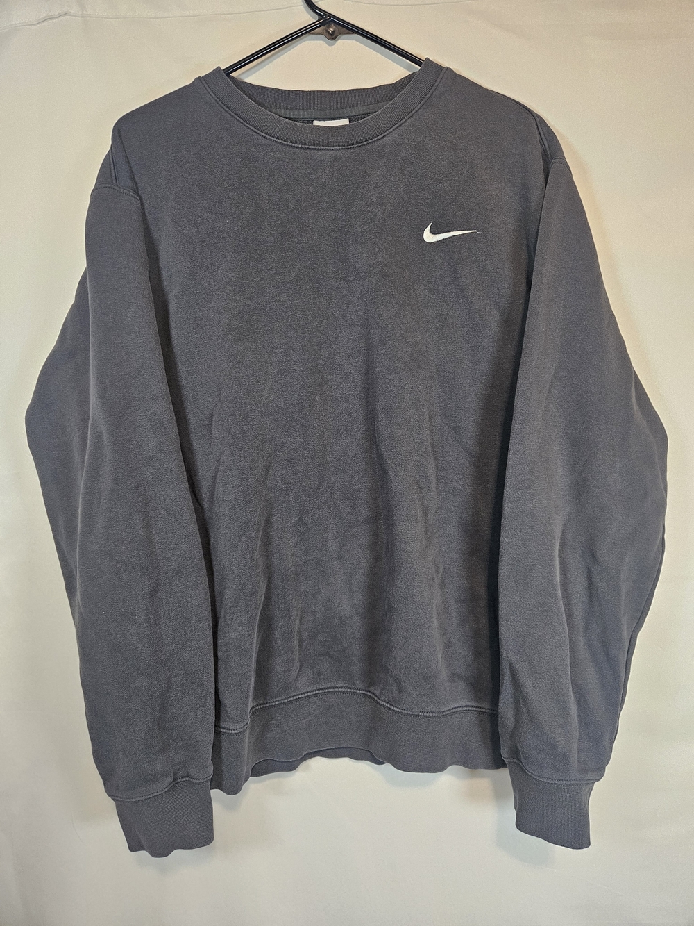 Nike Charcoal Gray Crewneck Sweatshirt with White Swoosh